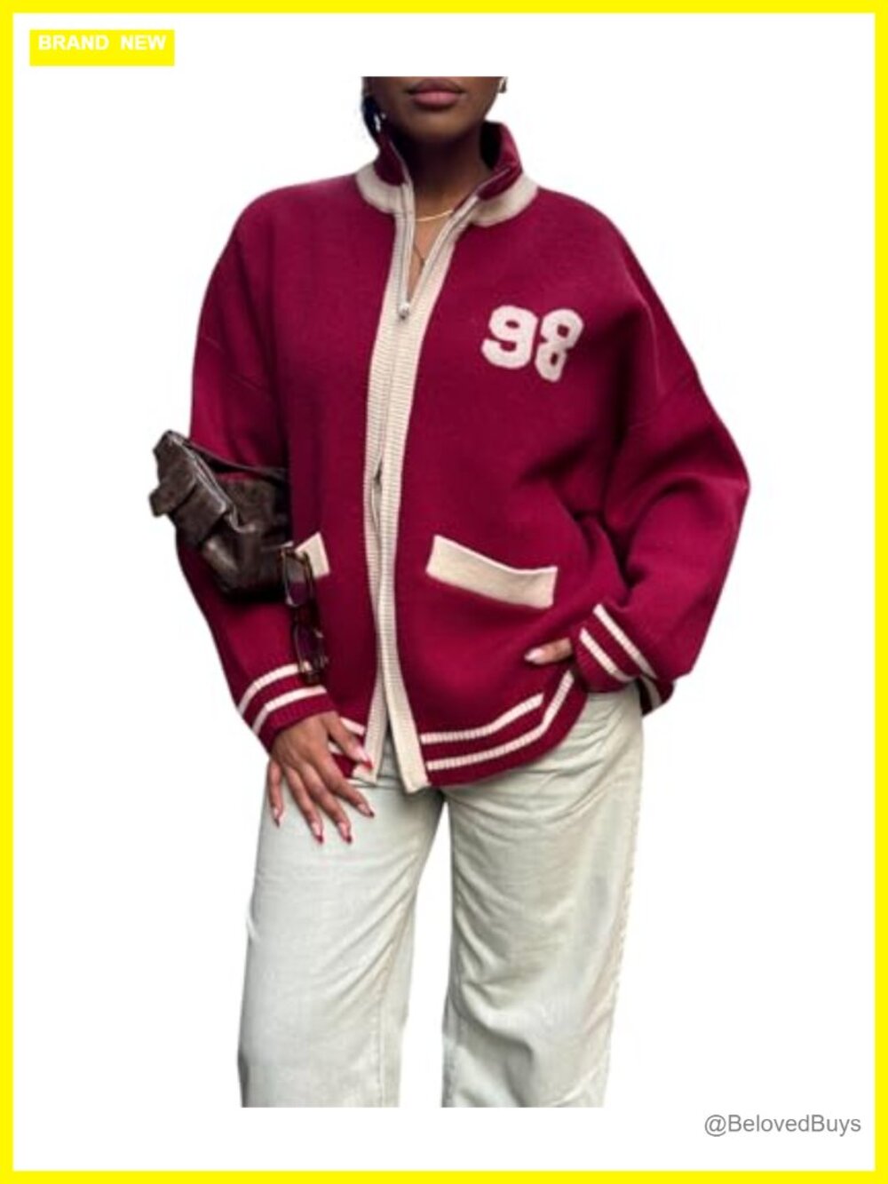 Lightweight Bomber Jacket Snap Button Varsity College Style Short Jacket